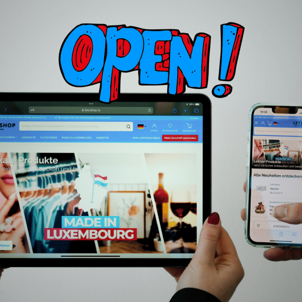 une tablette et un smartphone sur letzshop.lu